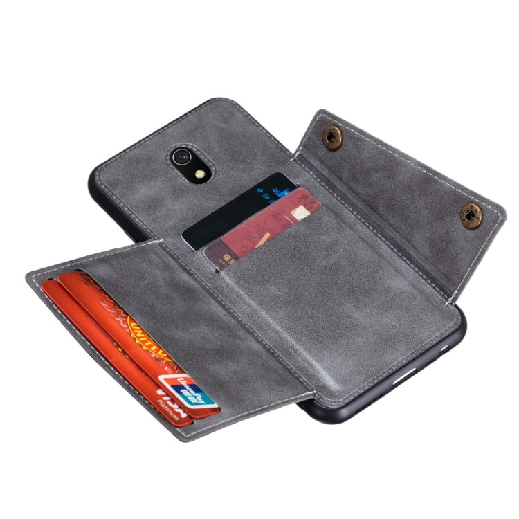 For Xiaomi Redmi 8A Shockproof Magnetic PU + TPU Protective Case with Card Slots