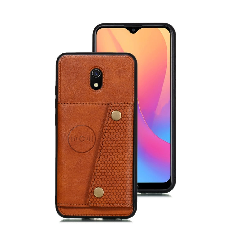 For Xiaomi Redmi 8A Shockproof Magnetic PU + TPU Protective Case with Card Slots