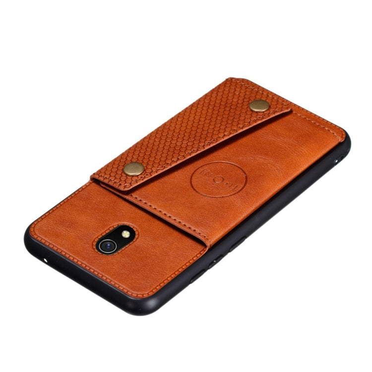 For Xiaomi Redmi 8A Shockproof Magnetic PU + TPU Protective Case with Card Slots