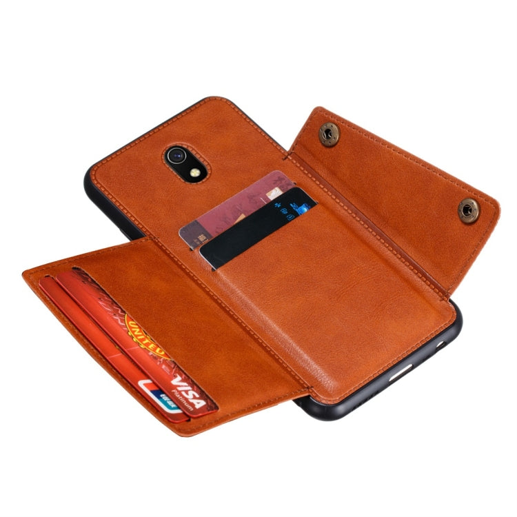 For Xiaomi Redmi 8A Shockproof Magnetic PU + TPU Protective Case with Card Slots