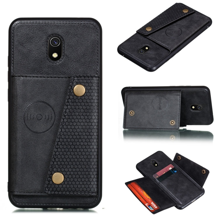 For Xiaomi Redmi 8A Shockproof Magnetic PU + TPU Protective Case with Card Slots