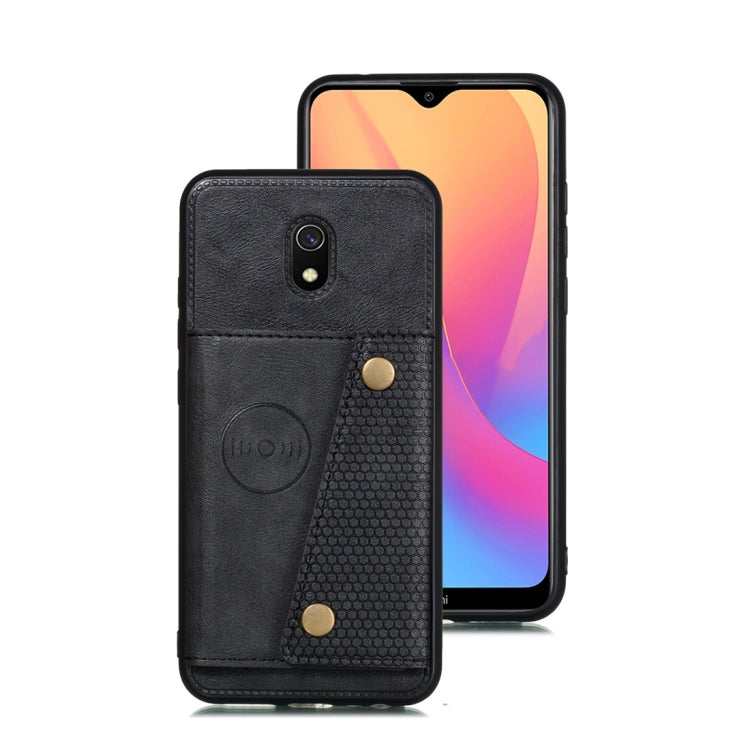 For Xiaomi Redmi 8A Shockproof Magnetic PU + TPU Protective Case with Card Slots