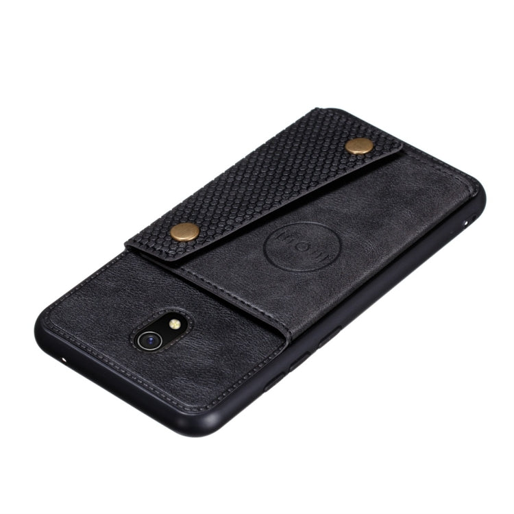 For Xiaomi Redmi 8A Shockproof Magnetic PU + TPU Protective Case with Card Slots