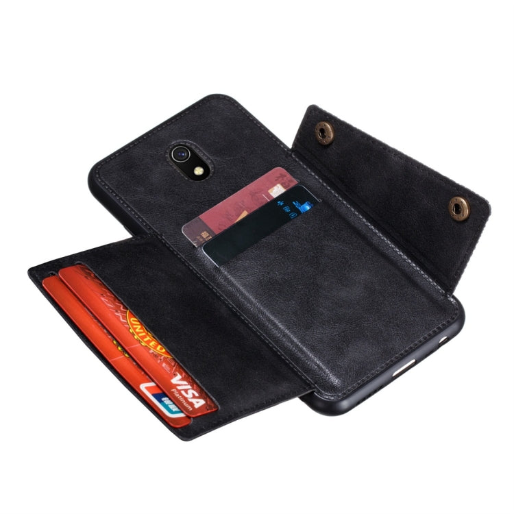 For Xiaomi Redmi 8A Shockproof Magnetic PU + TPU Protective Case with Card Slots