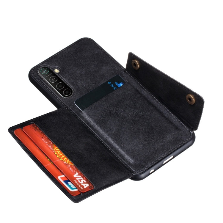 For OPPO Realme XT Shockproof Magnetic PU + TPU Protective Case with Card Slots