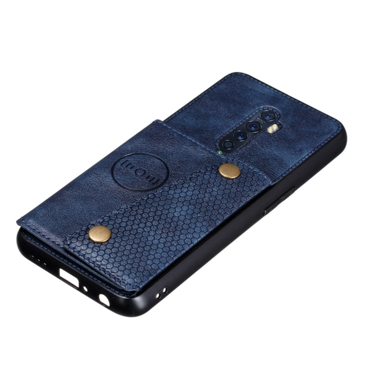 For OPPO Reno2 Shockproof Magnetic PU + TPU Protective Case with Card Slots