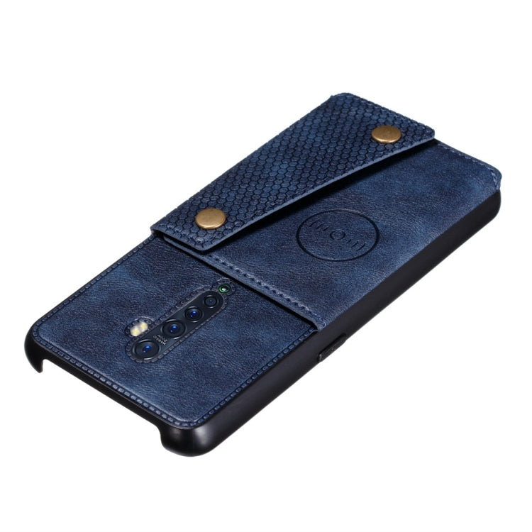 For OPPO Reno2 Shockproof Magnetic PU + TPU Protective Case with Card Slots