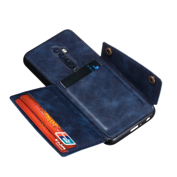 For OPPO Reno2 Shockproof Magnetic PU + TPU Protective Case with Card Slots