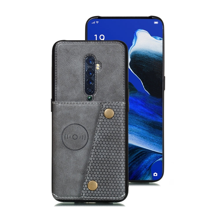 For OPPO Reno2 Shockproof Magnetic PU + TPU Protective Case with Card Slots