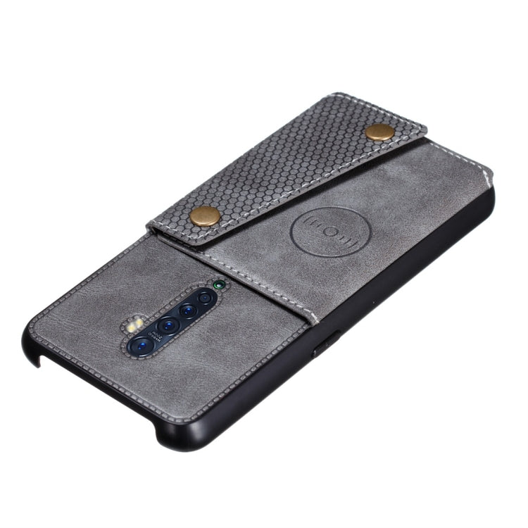 For OPPO Reno2 Shockproof Magnetic PU + TPU Protective Case with Card Slots