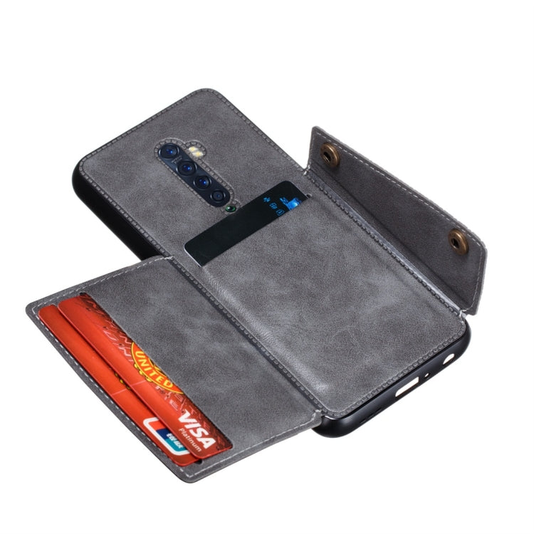 For OPPO Reno2 Shockproof Magnetic PU + TPU Protective Case with Card Slots