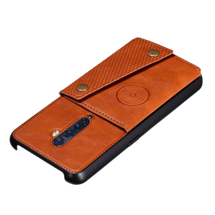 For OPPO Reno2 Shockproof Magnetic PU + TPU Protective Case with Card Slots