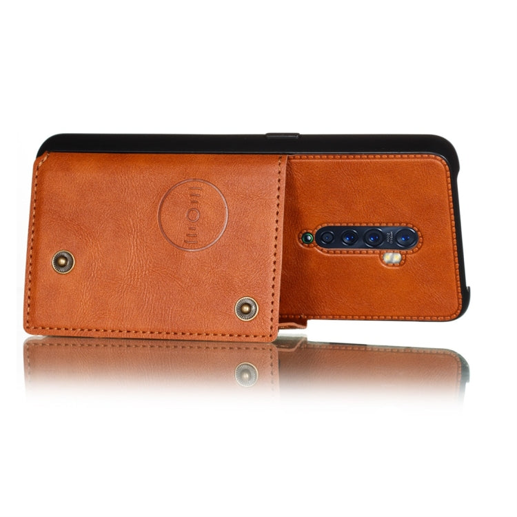 For OPPO Reno2 Shockproof Magnetic PU + TPU Protective Case with Card Slots