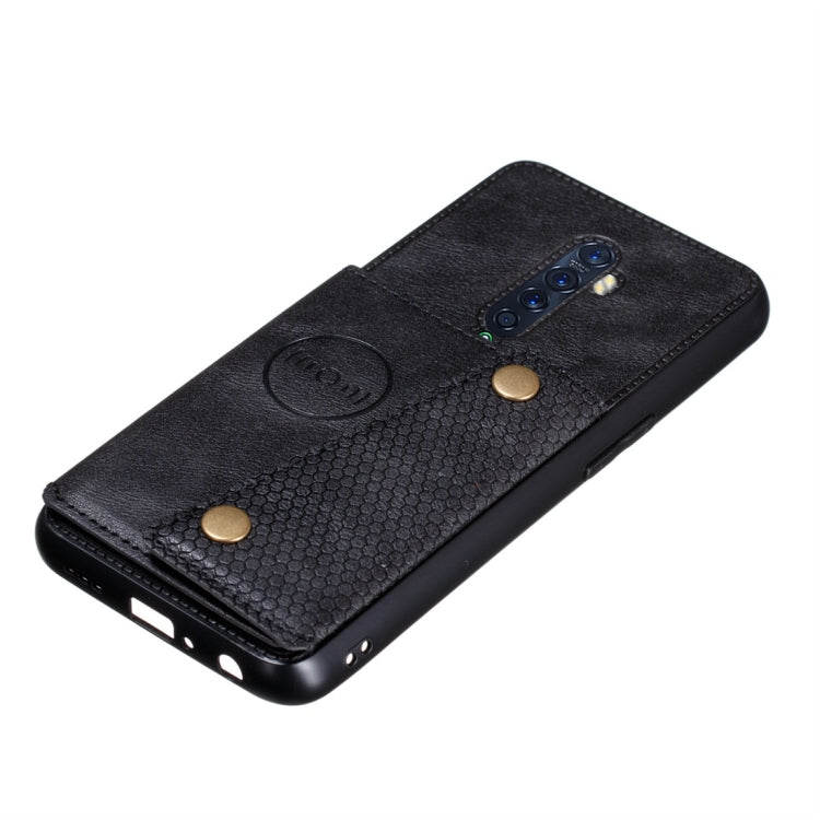 For OPPO Reno2 Shockproof Magnetic PU + TPU Protective Case with Card Slots