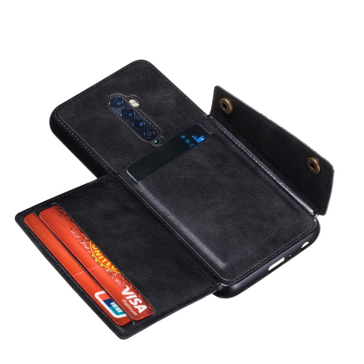 For OPPO Reno2 Shockproof Magnetic PU + TPU Protective Case with Card Slots