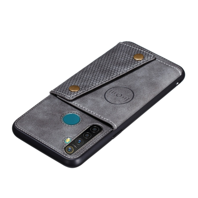 For OPPO Realme 5 Shockproof Magnetic PU + TPU Protective Case with Card Slots