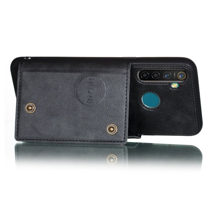 For OPPO Realme 5 Shockproof Magnetic PU + TPU Protective Case with Card Slots