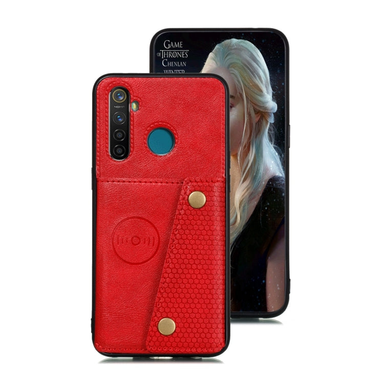 For OPPO Realme 5 Pro Shockproof Magnetic PU + TPU Protective Case with Card Slots