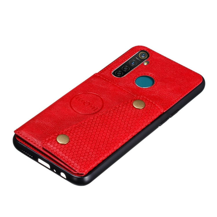 For OPPO Realme 5 Pro Shockproof Magnetic PU + TPU Protective Case with Card Slots