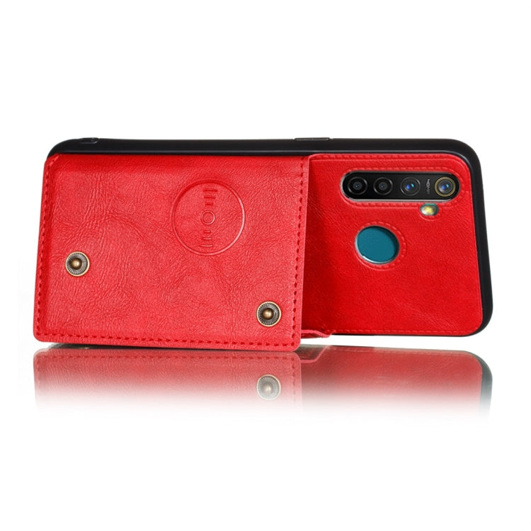 For OPPO Realme 5 Pro Shockproof Magnetic PU + TPU Protective Case with Card Slots