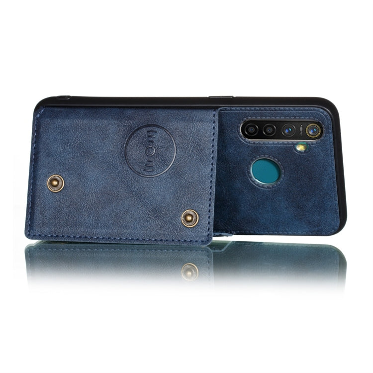 For OPPO Realme 5 Pro Shockproof Magnetic PU + TPU Protective Case with Card Slots