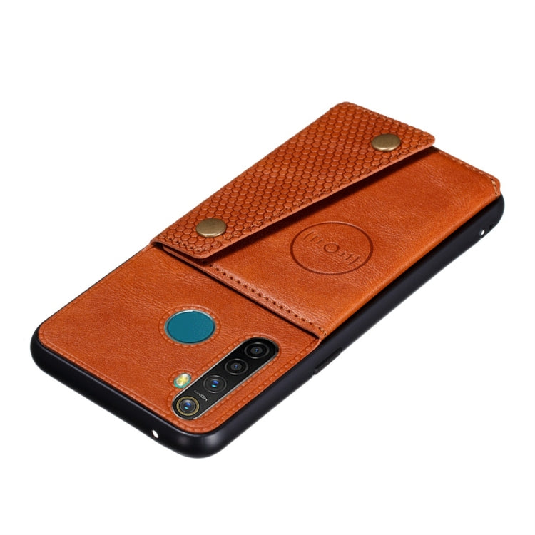 For OPPO Realme 5 Pro Shockproof Magnetic PU + TPU Protective Case with Card Slots