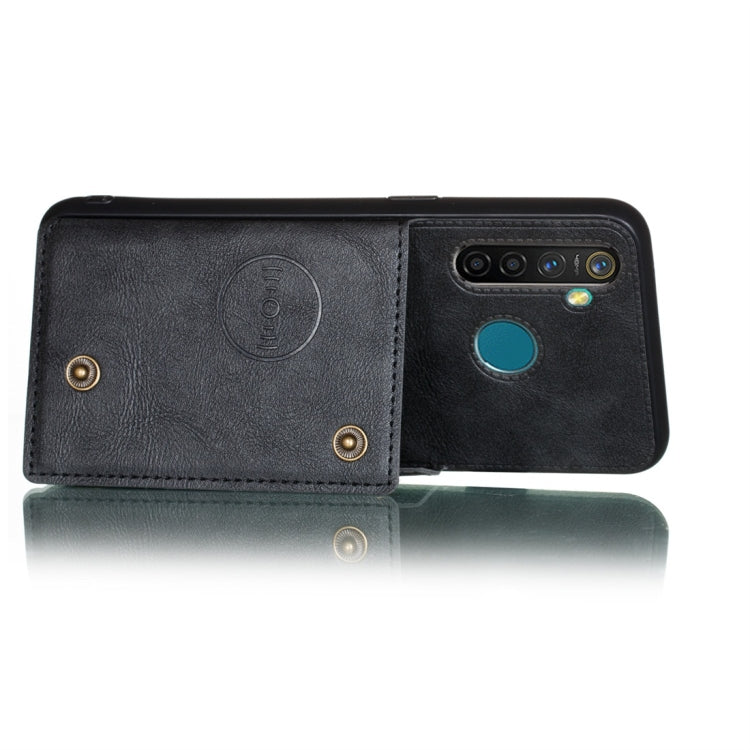 For OPPO Realme 5 Pro Shockproof Magnetic PU + TPU Protective Case with Card Slots