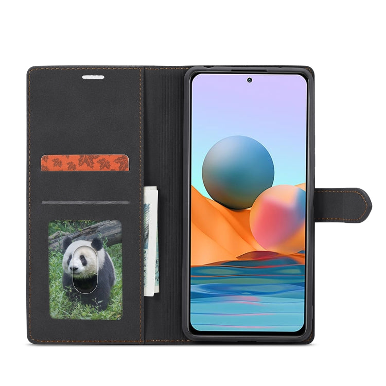 For Xiaomi Redmi Note 10 Forwenw F1 Series Matte Strong Magnetism Horizontal Flip Leather Case with Holder & Card Slots & Wallet & Photo Frame