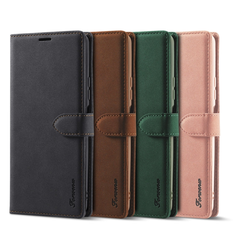 For Xiaomi Redmi Note 10 Forwenw F1 Series Matte Strong Magnetism Horizontal Flip Leather Case with Holder & Card Slots & Wallet & Photo Frame