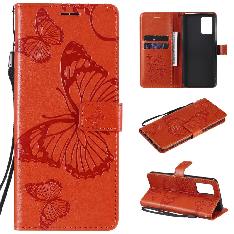 For OPPO A74 4G / F19 4G Pressed Printing Butterfly Pattern Horizontal Flip PU Leather Case with Holder & Card Slots & Wallet & Lanyard