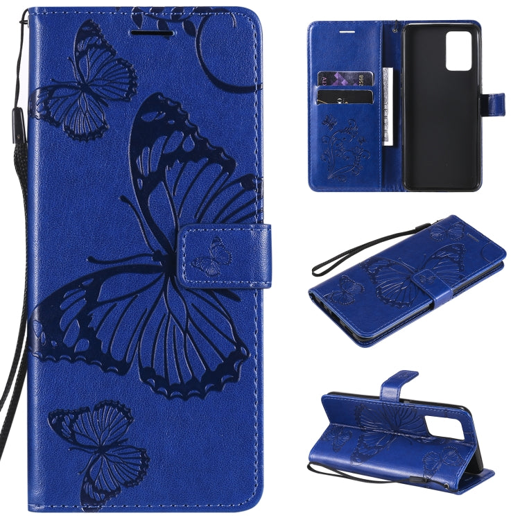 For OPPO A74 4G / F19 4G Pressed Printing Butterfly Pattern Horizontal Flip PU Leather Case with Holder & Card Slots & Wallet & Lanyard