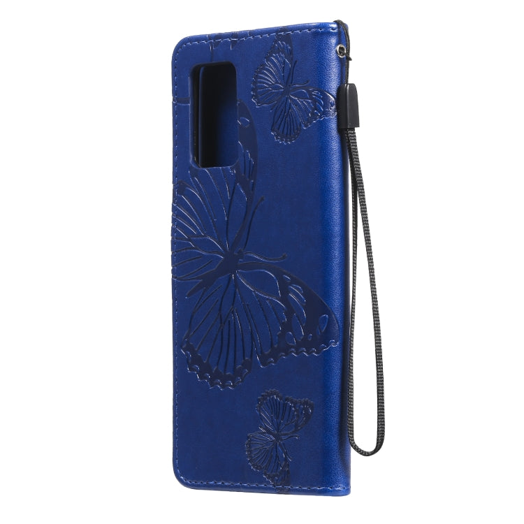 For OPPO A74 4G / F19 4G Pressed Printing Butterfly Pattern Horizontal Flip PU Leather Case with Holder & Card Slots & Wallet & Lanyard