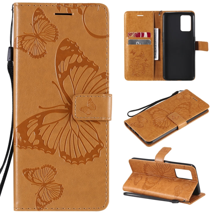 For OPPO A74 4G / F19 4G Pressed Printing Butterfly Pattern Horizontal Flip PU Leather Case with Holder & Card Slots & Wallet & Lanyard