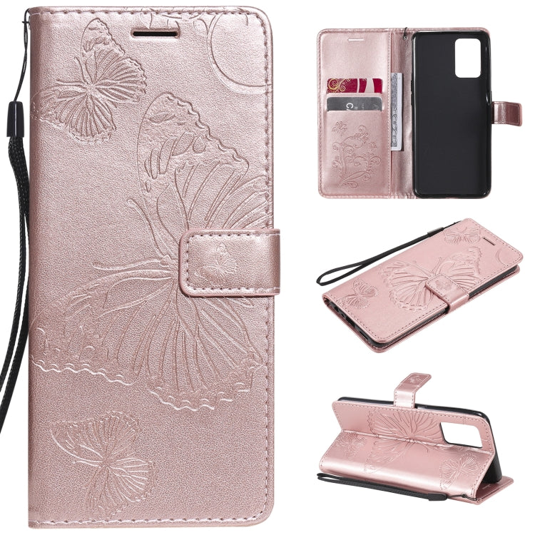 For OPPO A74 4G / F19 4G Pressed Printing Butterfly Pattern Horizontal Flip PU Leather Case with Holder & Card Slots & Wallet & Lanyard