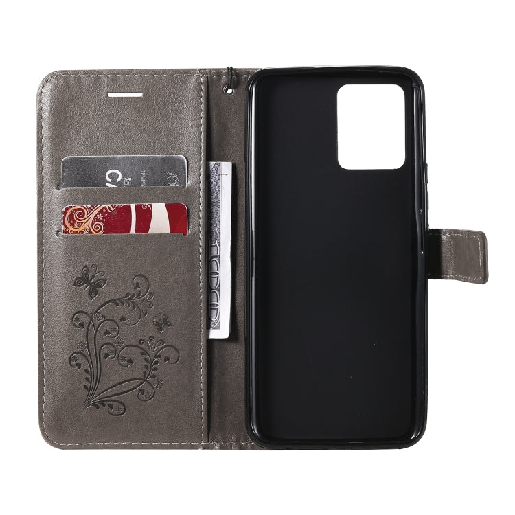 For OPPO Realme 8 Pro / Realme 8 Pressed Printing Butterfly Pattern Horizontal Flip PU Leather Case with Holder & Card Slots & Wallet & Lanyard