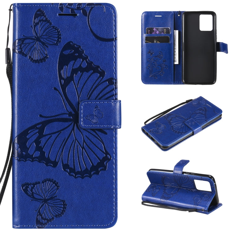 For OPPO Realme 8 Pro / Realme 8 Pressed Printing Butterfly Pattern Horizontal Flip PU Leather Case with Holder & Card Slots & Wallet & Lanyard