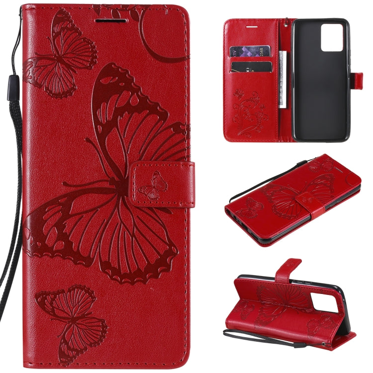 For OPPO Realme 8 Pro / Realme 8 Pressed Printing Butterfly Pattern Horizontal Flip PU Leather Case with Holder & Card Slots & Wallet & Lanyard