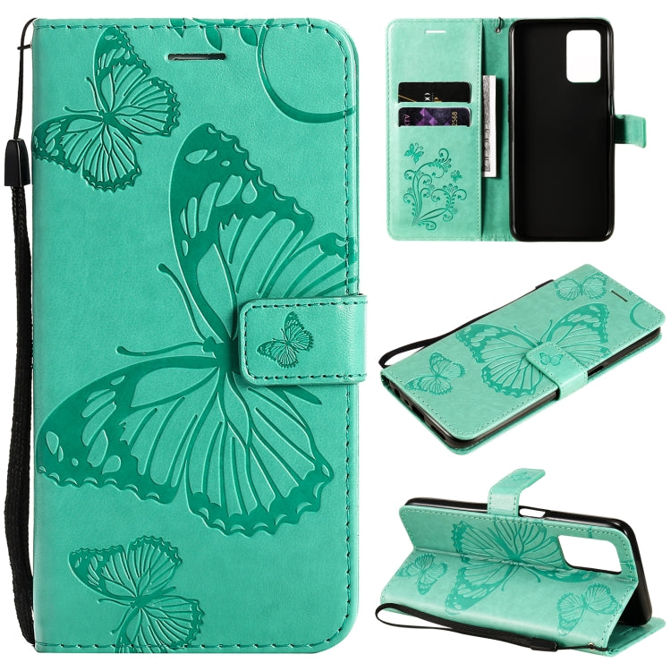 For OPPO Realme V13 Pressed Printing Butterfly Pattern Horizontal Flip PU Leather Case with Holder & Card Slots & Wallet & Lanyard