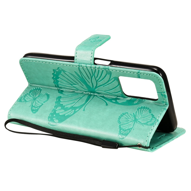 For OPPO Realme V13 Pressed Printing Butterfly Pattern Horizontal Flip PU Leather Case with Holder & Card Slots & Wallet & Lanyard