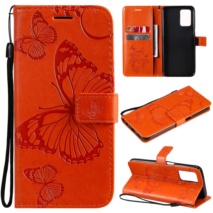 For OPPO Realme V13 Pressed Printing Butterfly Pattern Horizontal Flip PU Leather Case with Holder & Card Slots & Wallet & Lanyard
