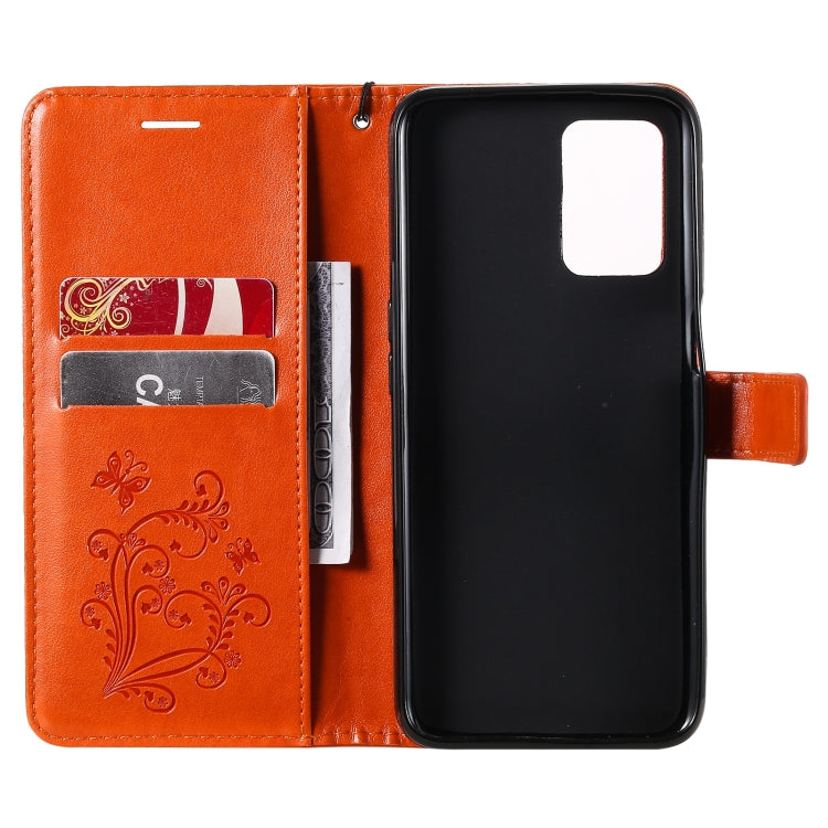 For OPPO Realme V13 Pressed Printing Butterfly Pattern Horizontal Flip PU Leather Case with Holder & Card Slots & Wallet & Lanyard