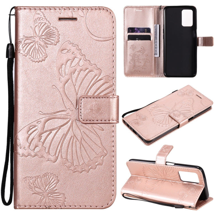 For OPPO Realme V13 Pressed Printing Butterfly Pattern Horizontal Flip PU Leather Case with Holder & Card Slots & Wallet & Lanyard