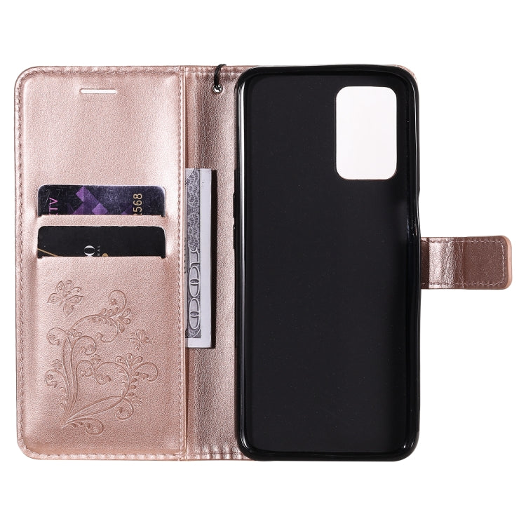 For OPPO Realme V13 Pressed Printing Butterfly Pattern Horizontal Flip PU Leather Case with Holder & Card Slots & Wallet & Lanyard