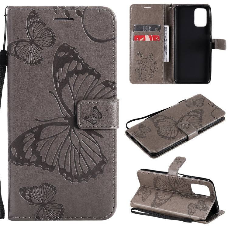 For Xiaomi Redmi Note 10 4G Pressed Printing Butterfly Pattern Horizontal Flip PU Leather Case with Holder & Card Slots & Wallet & Lanyard