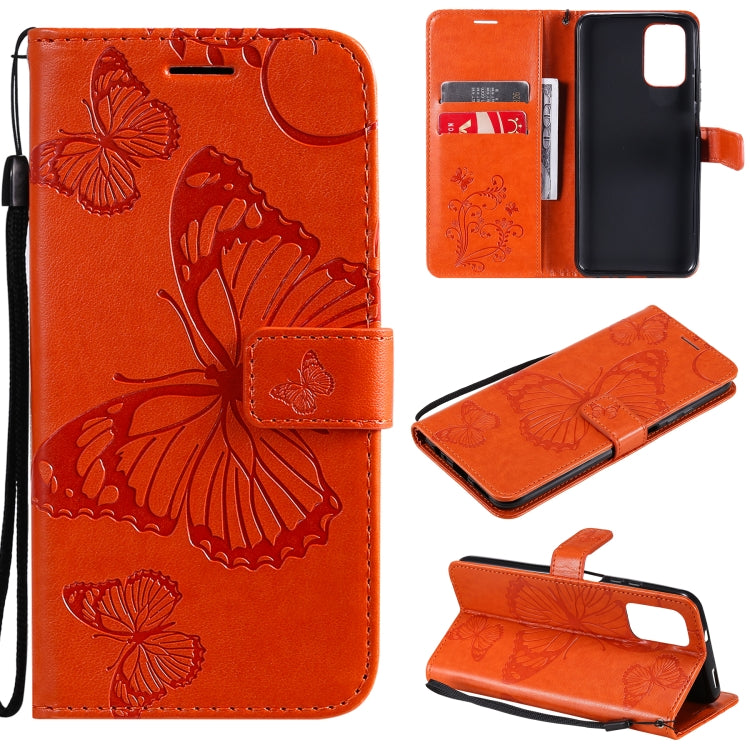 For Xiaomi Redmi Note 10 4G Pressed Printing Butterfly Pattern Horizontal Flip PU Leather Case with Holder & Card Slots & Wallet & Lanyard