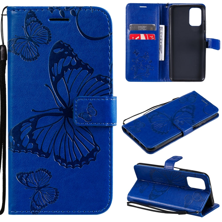 For Xiaomi Redmi Note 10 4G Pressed Printing Butterfly Pattern Horizontal Flip PU Leather Case with Holder & Card Slots & Wallet & Lanyard