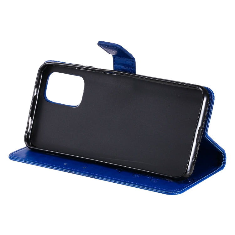 For Xiaomi Redmi Note 10 4G Pressed Printing Butterfly Pattern Horizontal Flip PU Leather Case with Holder & Card Slots & Wallet & Lanyard