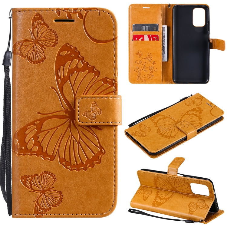 For Xiaomi Redmi Note 10 4G Pressed Printing Butterfly Pattern Horizontal Flip PU Leather Case with Holder & Card Slots & Wallet & Lanyard