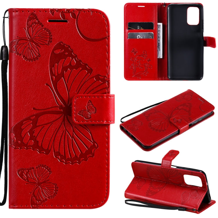 For Xiaomi Redmi Note 10 4G Pressed Printing Butterfly Pattern Horizontal Flip PU Leather Case with Holder & Card Slots & Wallet & Lanyard
