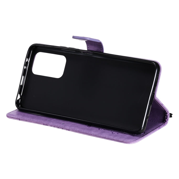 For Xiaomi Redmi Note 10 4G Pressed Printing Butterfly Pattern Horizontal Flip PU Leather Case with Holder & Card Slots & Wallet & Lanyard